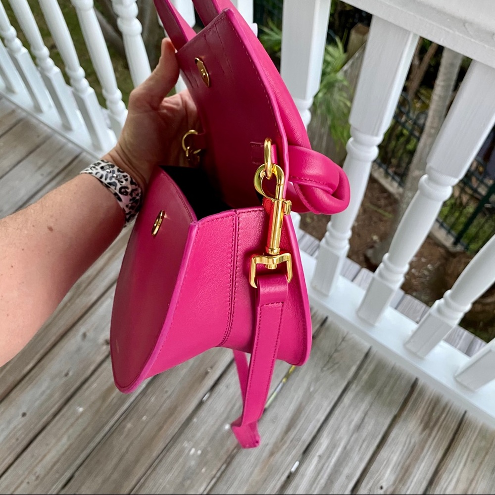 Yuzefi Delores Knot Top Handle Bag in Fuchsia - Picture 16 of 16